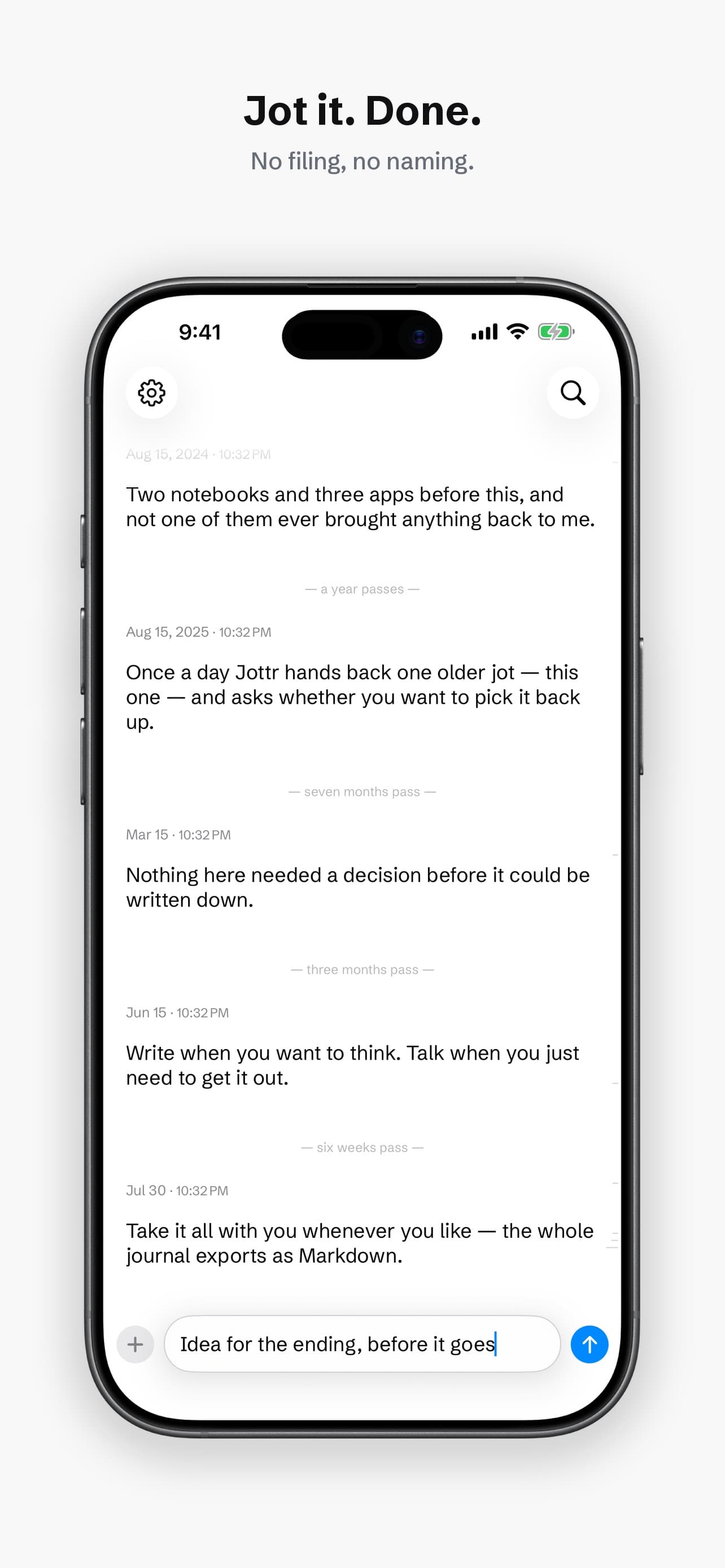 Jottr screenshot 2